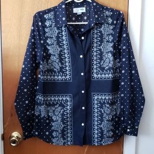 NWOT Old Navy Button Down Paisley Blouse